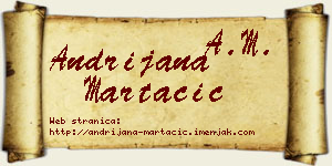 Andrijana Martačić vizit kartica